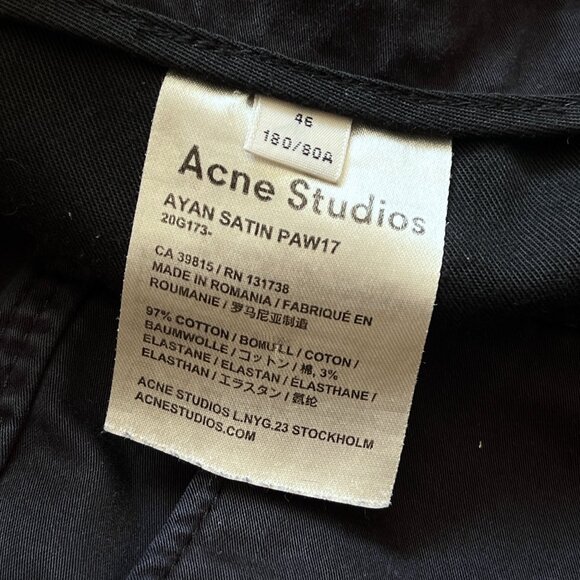 Acne Studios Ayan Satin Chino Pants – Black – Men's Size 26" - Picture 8 of 10